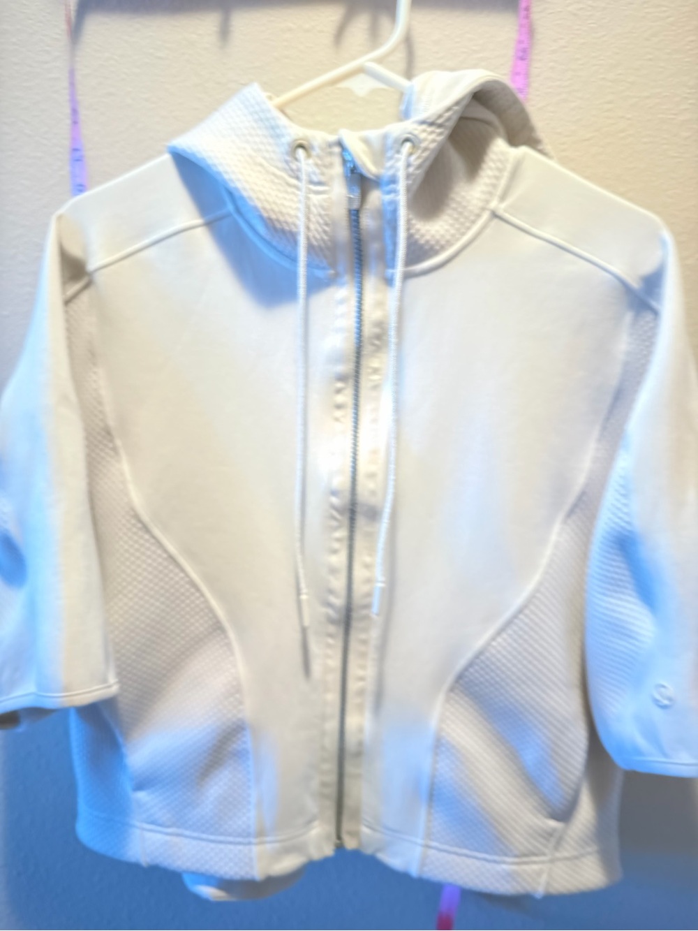 lululemon athletica mixed fabric Zip-Up Hooded Sweatshirt